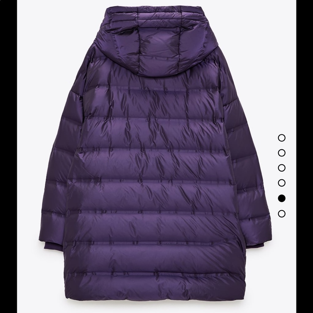 Zara Purple Puffer Coat with Hood - Picture 6 of 6